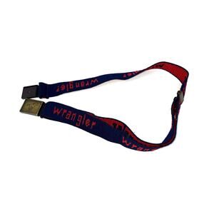 Vintage Wrangler Boy's Woven Elastic Belt Navy Blue Red Magnet Buckle 36" Adjust